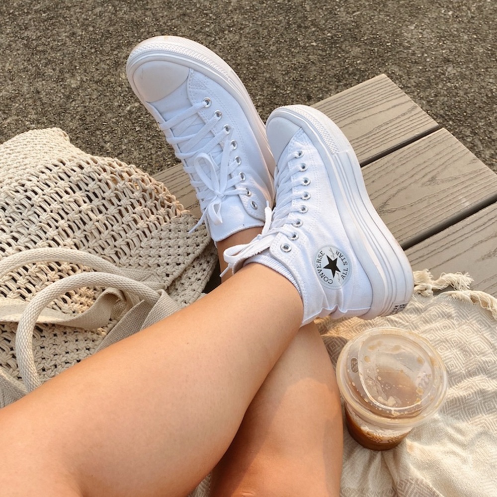 Converse All Star White Platform Sneakers 🤍